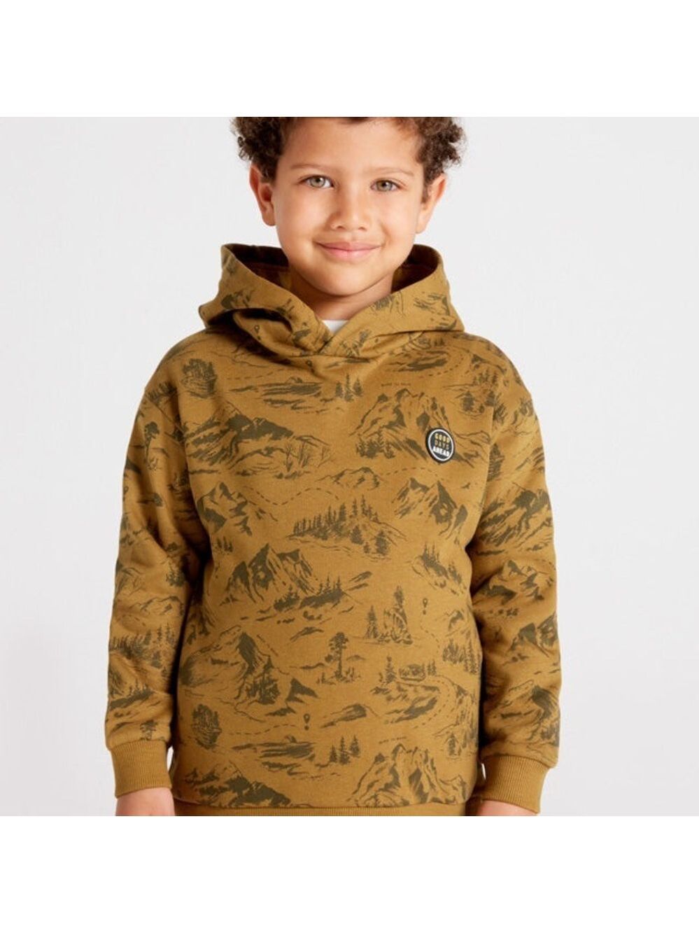 Size 2 Toddler Mayoral Tan Adventure Print Hoodie